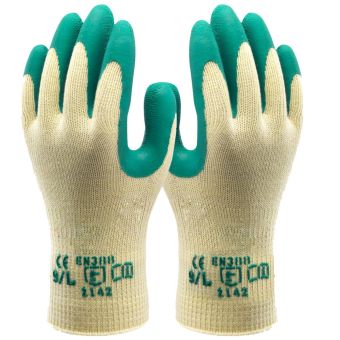 Green Grip Gloves Large Size – Latex Palm General Purpose Work Gloves for Grip and Breathability