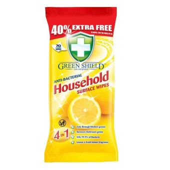 Green Shield Anti-Bacterial Everyday Household Wipes - 70 Extra Large Sheets