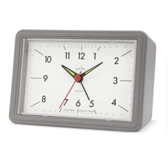 Grey Drake Silent Sweep Alarm Clock 124 x 89mm