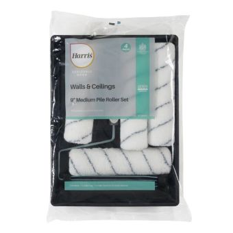 Harris Seriously Good Wall & Ceiling 9" Roller Set & 4 Sleeves