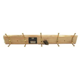 5 Hook Hat & Coat Rack - Pine