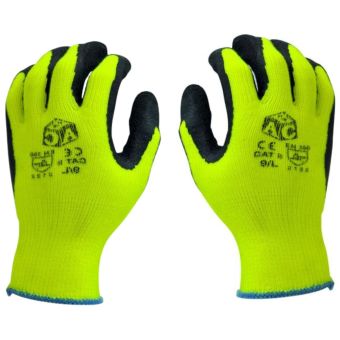 Safeline Hi-Vis Thermal Work Gloves – Black & Yellow (XL) | Durable, Comfortable, and Weather-Resistant Protection