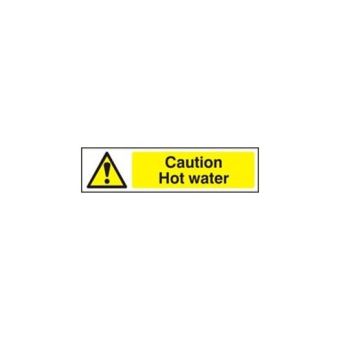 Caution Hot water - PVC (200 x 50mm)