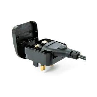 2 Pin to 3 Pin Flip Over EU Plug Adaptor - Black (2 Pin to 3 Pin) - Earthed