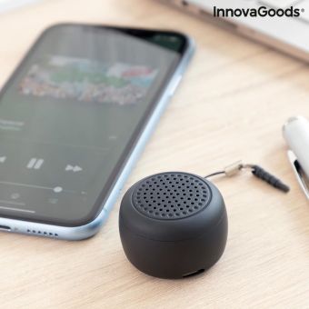InnovaGoods Mini Portable Rechargeable Wireless Bluetooth Speaker with Hands-Free and Camera Remote Control