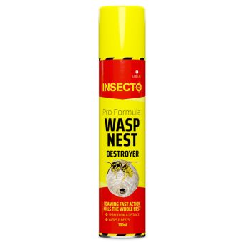 Insecto Pro Formula Wasp Nest Destroyer Foam 300ml Fast Acting Wasp Nest Killer for Lofts Garages Trees and Outbuildings