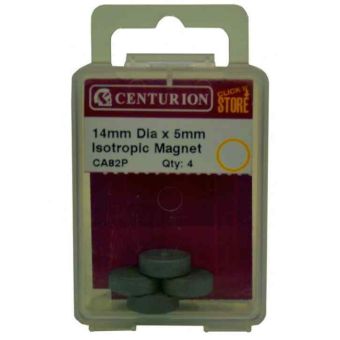 14mm Diameter x 5mm Isotropic Ferrite Magnet (Pack of 4)
