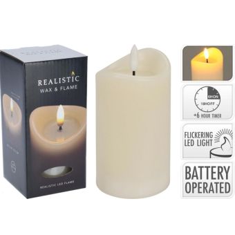 Ivory Realistic Flick Flame Candle - 70X125mm