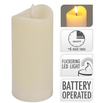 Ivory Realistic Flick Flame Candle - 70x150mm