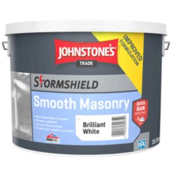 Johnstone's Trade Stormshield Smooth Masonry 10L - Premium Rain-Resistant Exterior Paint