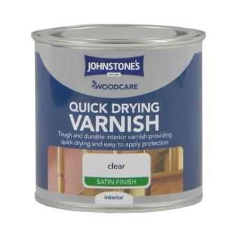 Johnstones Woodcare Quick Dry Varnish Clear Satin 250m
