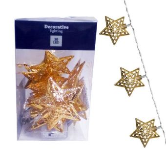 Decorative Lighting LED Star Lights - Gold 10 Pack