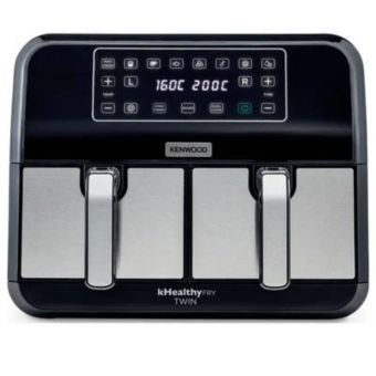 Kenwood Healthy Fry Twin Air Fryer - 8L Capacity, Dual Zone Technology, 8 Pre-set Programs, Black