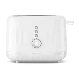Kenwood Ripple Pure White 2 Slice Toaster TCP06.00WH with Adjustable Browning and Defrost Function