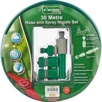 Kingfisher 30m Hose & Spray Nozzle Set