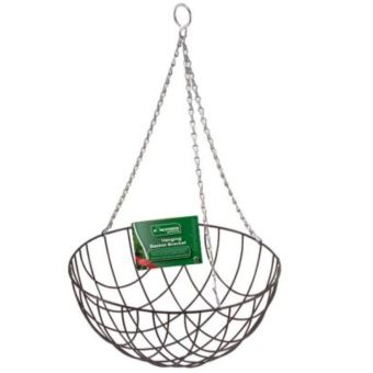 Kingfisher 16" Green Hanging Basket | Durable Metal Wire Basket for Vibrant Flowers