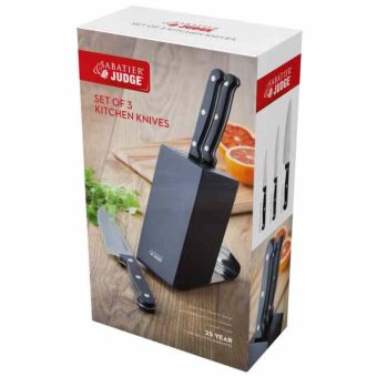 Judge Sabatier Black Knife Block Set 3 Piece