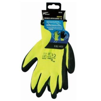High Vis Crinkle Latex Gloves - XL