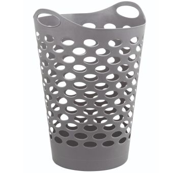 Blue Canyon 60L Flexible Laundry Basket – Durable Grey Laundry Hamper with Easy-Grip Handles