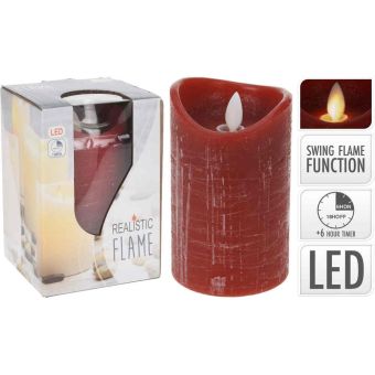 LED Red Christmas Candle - 75 mm X 125 mm
