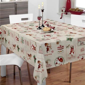 Let It Snow Wipe Clean Christmas Oilcloth - Price per metre