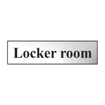 Locker Room Sign Chrome Effect Self-Adhesive PVC (200mm x 50mm)