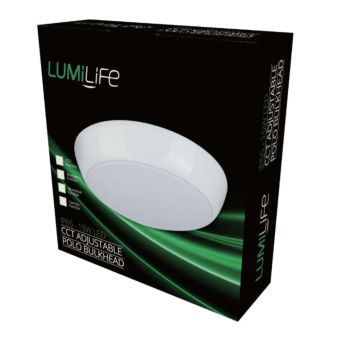 Lumilife IP65 12W/16W CCT Adjustable Dual Wattage Polo Bulkhead