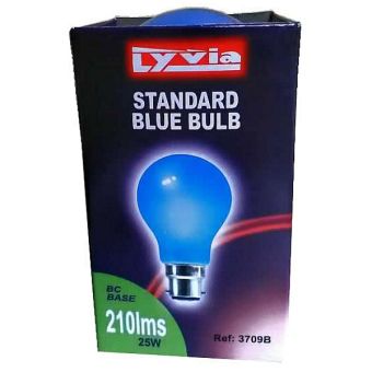 Lyvia 25W Standard GLS BLUE Bayonet Cap Fitting B22/ BC Light Bulb