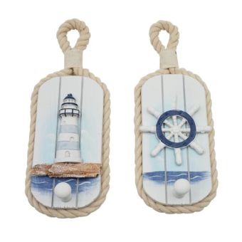 Marine Coat Hook with Anchor and Wooden lighthouse Design