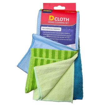 Dosco Microfibre D Cloth - Pack of 4
