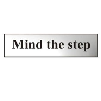 Mind The Step Self Adhesive Caution Sign