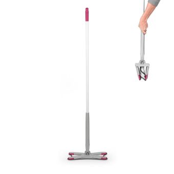 Kleeneze Grey / Pink X-Shape Self-Wringing Twist Flat Mop
