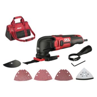 Skil 1491Db Multi Tool 300W + 2 Saw Blades + Sanding Pad + 9X Sanding Paper + Vacuum Adapter + Depth Stop