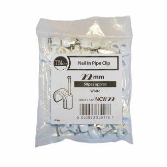 Timco 22mm Nail In Pipe Clips - Pack Of 50