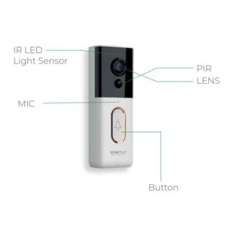 ENER-J Smart Pro 2 Wireless Doorbell With 9600 MAh Batteries