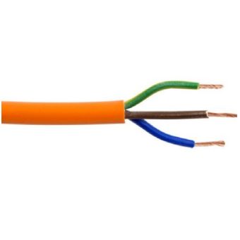 PVC 3 Core Orange Round Flex - 0.75mmsq