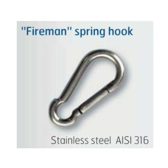 Fireman Spring Hook Stainless Steel 50mm