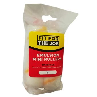 Fit For The Job Emulsion Mini Paint Rollers - 4" Twin Pack