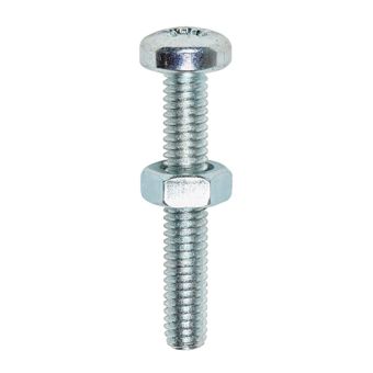 Timco 20pc M4x40 Pan Machine Screw & Hex Nut