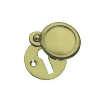 Polished Brass Victorian Round Covered Escutcheon