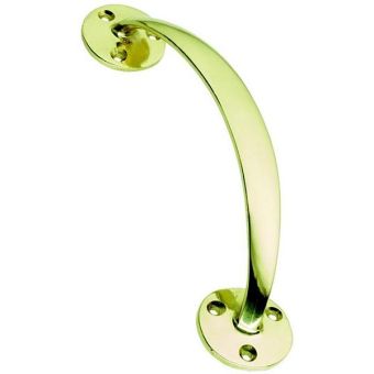 Polished Brass Cranked Bow 190mm Pull Handle