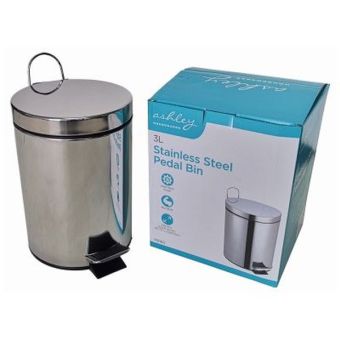 Ashley 3L Stainless Steel Pedal Bin