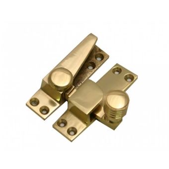 60mm Polished Brass Beehive Pattern Sash Fastener