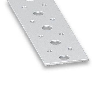 Galvanised Cold-Pressed Steel Perforated Flat Strip - 40mm x 2mm x 1m