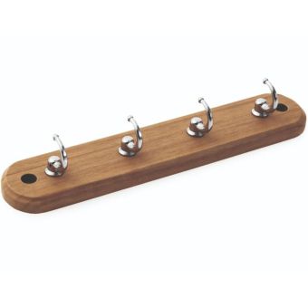 Pine & Chrome 4 Hook Key Rack – Stylish & Practical Key Storage