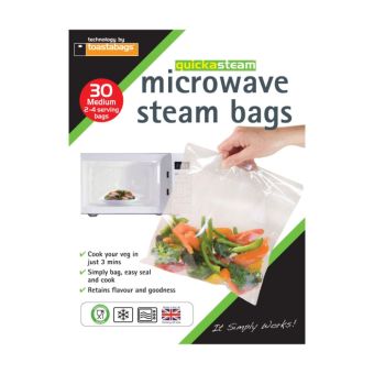 Planit Microwave Steam Bags Medium 30 Pack