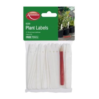 Ambassador 4" Plant Labels & Pencil - Pack Of 50