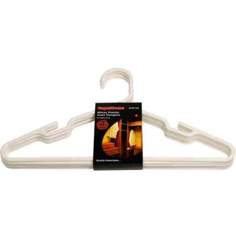 SupaHome White Plastic Coat / Clothes Hangers (Pack of 5)