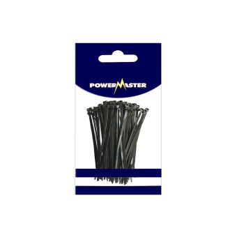 Powermaster 550mm X 9mm Black Cable Ties - Pack of 100