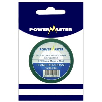 Powermaster 19mm Pvc Insulating Tape Green - 20m